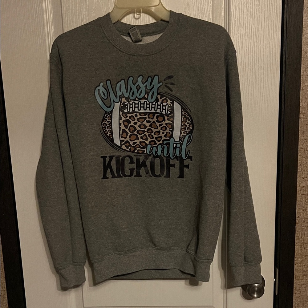 Gray Classy Until Kickoff Sweatshirt
